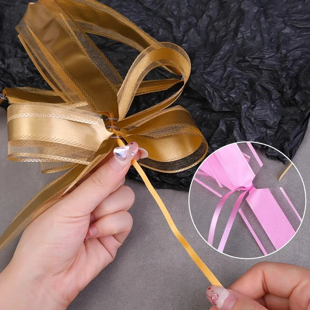 20/1PCS Large Snow Yarn Pull Bow Ribbon Big Bow for Cars Birthday Christmas Presents Large Gift Decoration Wedding Pull Flower Quake