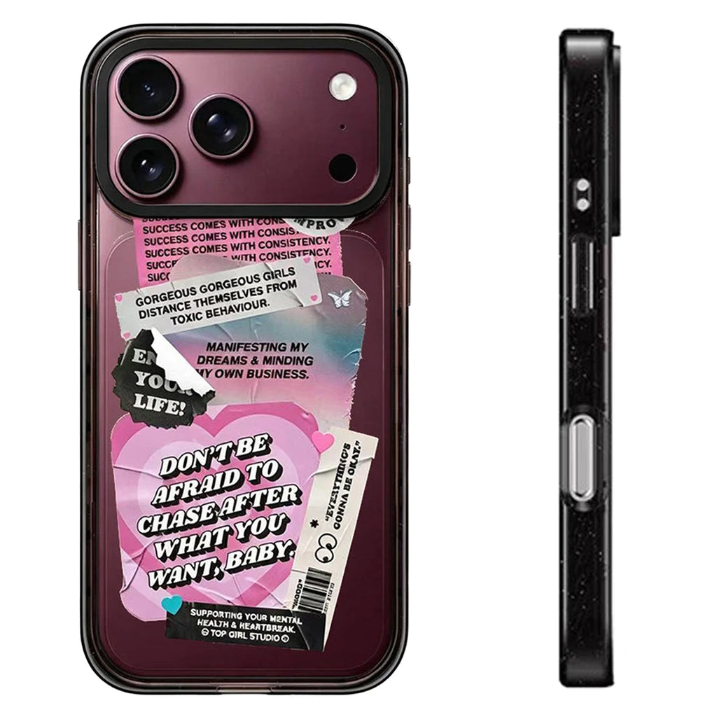 Deserve Love Pattern Impact Black Border Magnetic Case: Compatible with IPhone 18 17 16 15 14 13 Pro Max 18Pro Quake impact (no magsafe) iPhone 18