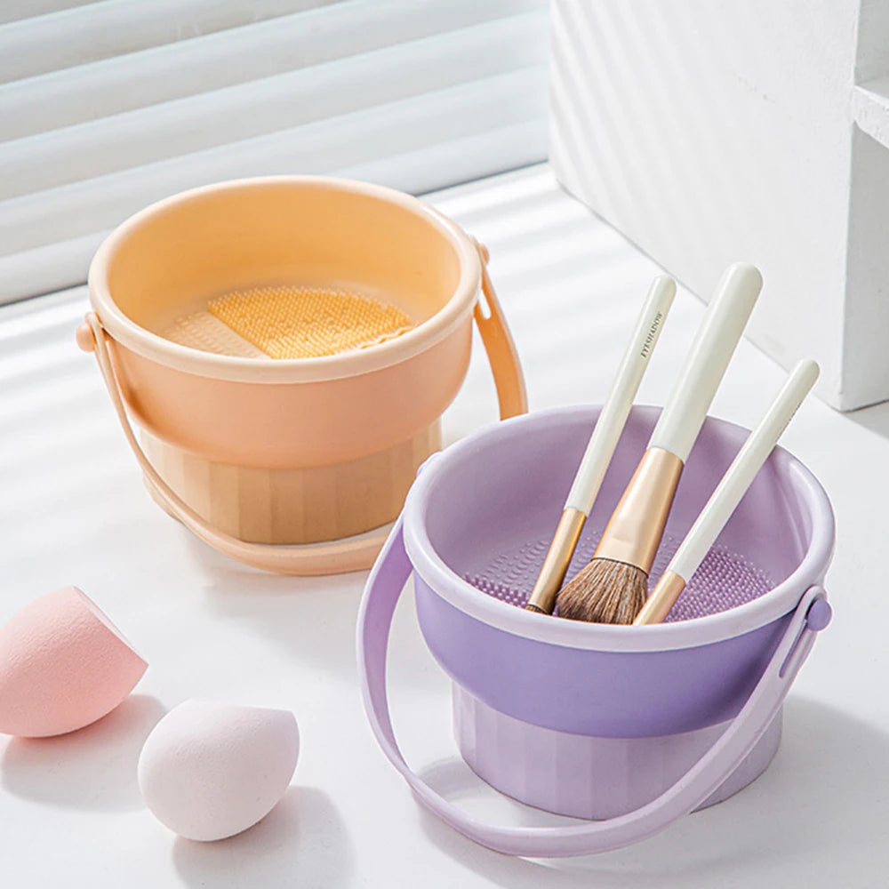 Makeup Brush Cleaning Bowl Beauty Egg Cleaning Tool Storage Set Brush Powder Puff Dry Cleaning Silicone Drying Shelf Quake