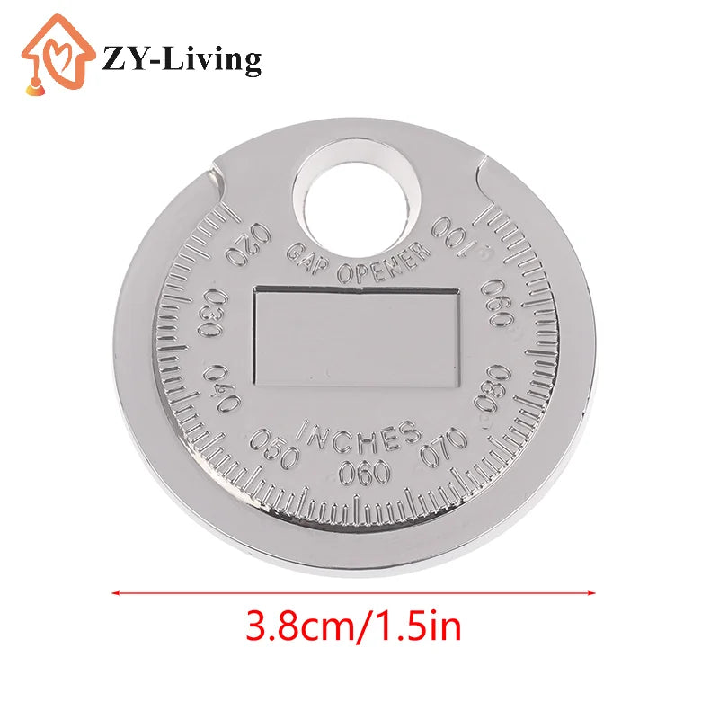 Coin- Type 0.6-2.4mm 0.02-0.10 Inch Spark Plug Gap Gauge Measurement Tool Range Spark Plug Gage Caliber Measuring Tool Quake