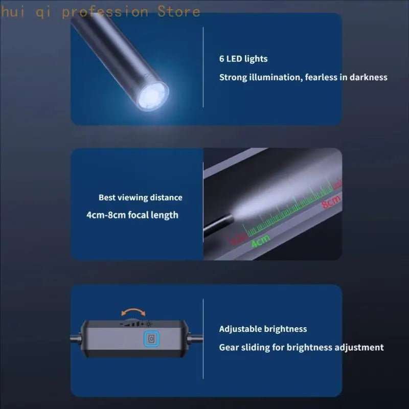 Phone Screen Endoscope Camera with 6 LED Beads for DIY Checks H8WE Quake