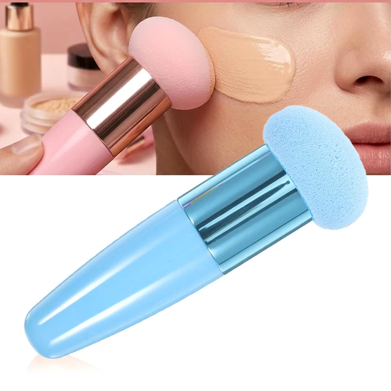 New Mushroom Head Makeup Brush Puff Beauty Makeup Sponge With Handle Make-up for Fashion Women Professional Makeup Tools Puff Quake Blue