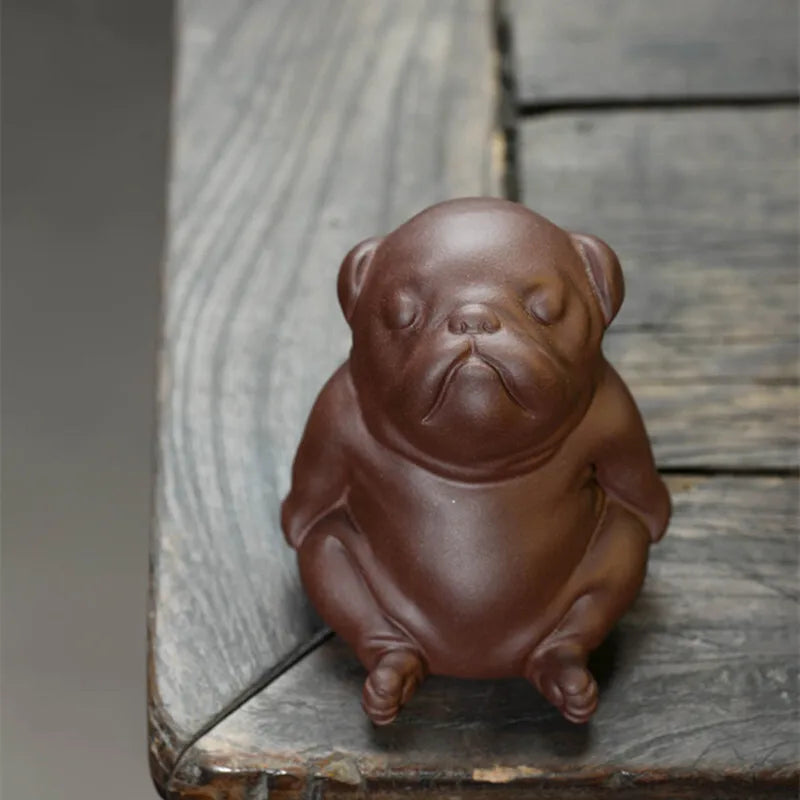 Zisha Tea Pet Dog Small Ornament Zodiac Lazy Dog Sculpture Tea Pet Accessories Craft Decoration Quake Default Title