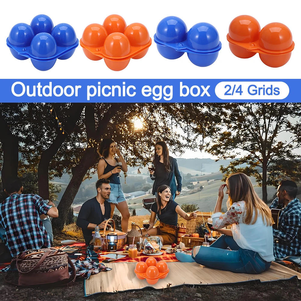 2/4 Grids Camping Holder Foldable Egg Tray Egg Storage Box Portable Organizer Case Quake