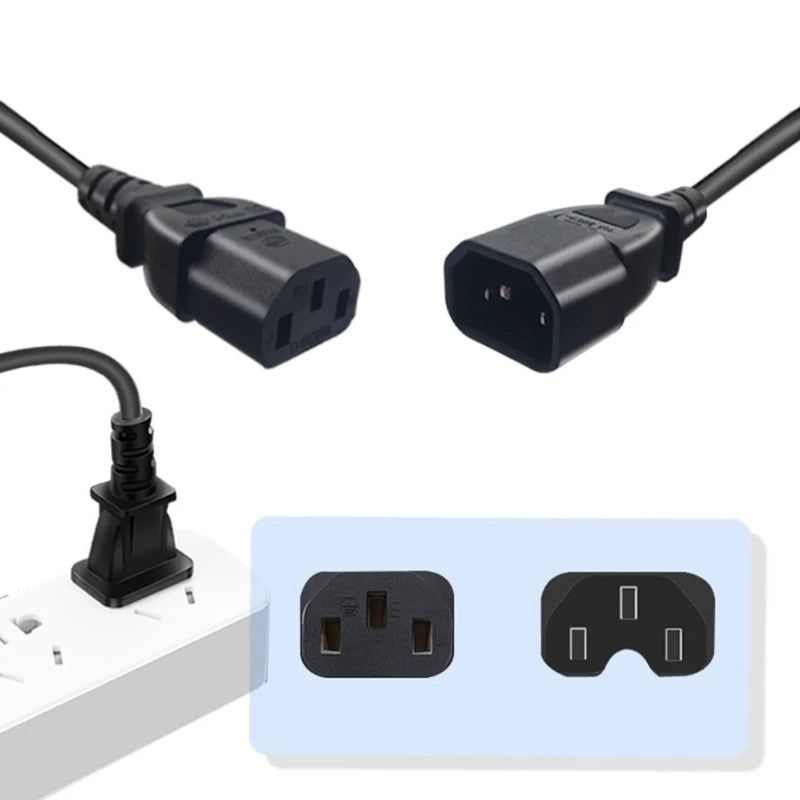 IEC 320 C13 Female to C14 Male Adapters Cord, C13-C14 Extension Cord, IEC C14 to C13 Adapters Connectors Cable K1KF Quake