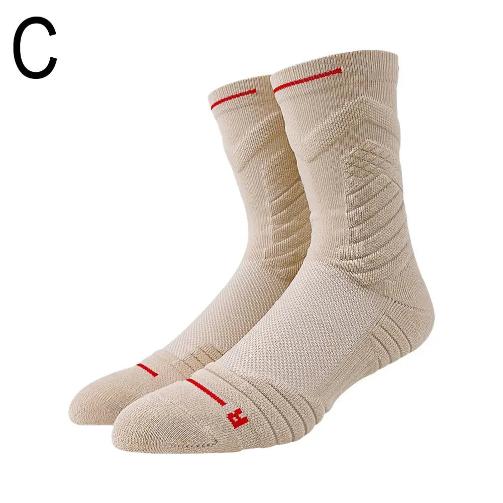 Basketball Socks Bullfighting 2.0 Men High Top Sports Towel Bottom Actual Combat Professional Long Tube Thick Running Socks Quake khaki