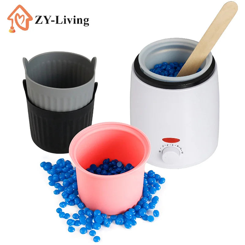 1Pc Wax Warmer Heat-resisting Replacement Silicone Bowls Hair Removal Wax With Stirring Stick Non-Stick Pan Hair Removal Beauty Quake