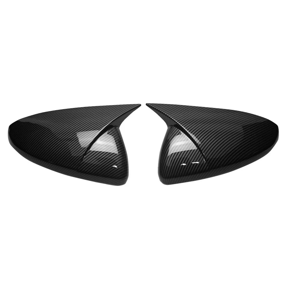 For Kia K3 Forte 2019-2025 2x Car Sticker Rearview Side Mirror Cover Wing Cap Exterior Case Trim Accessories Vehicle Decoration Quake No Light Carbon