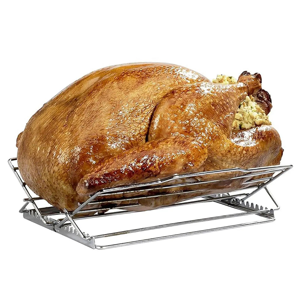 Grill Rack Large Easy to Clean Grilling Accessories for Turkeys Roasts Hams Quake