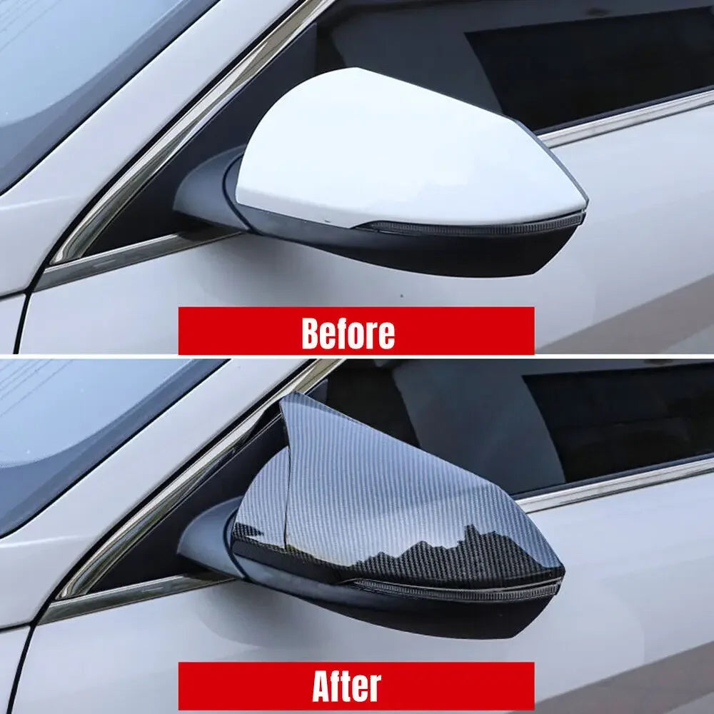 For Hyundai Elantra 2021 2022 Car Rearview Side Mirror Cover Wing Cap Exterior Sticker Door Rear View Case Trim Carbon Fiber Quake