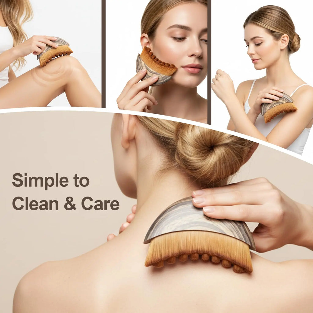 2 PCS Lymphatic Contour Face Brush, Lymphatic Drainage Brush for Face, Chin & Neck. Features a Newly Upgraded Ergonomic Design Quake