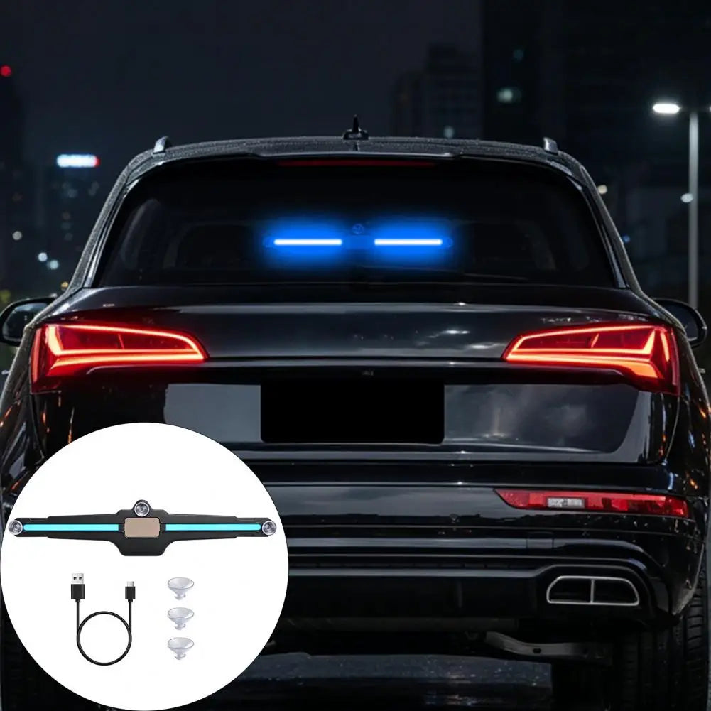 Solar Car Window Light, LED Blue Safety Lamp for Rear Windshield, Universal Suction Cup Warning Light for SUVs Sedans And Trucks Quake