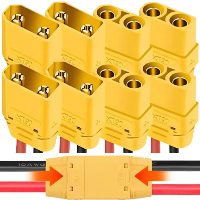 20/1Pairs Male Female XT90 Terminal Plugs for RC Lipo Battery Drone Boat Airplane Welding Wire Cable Adapters Connector Plugs Quake