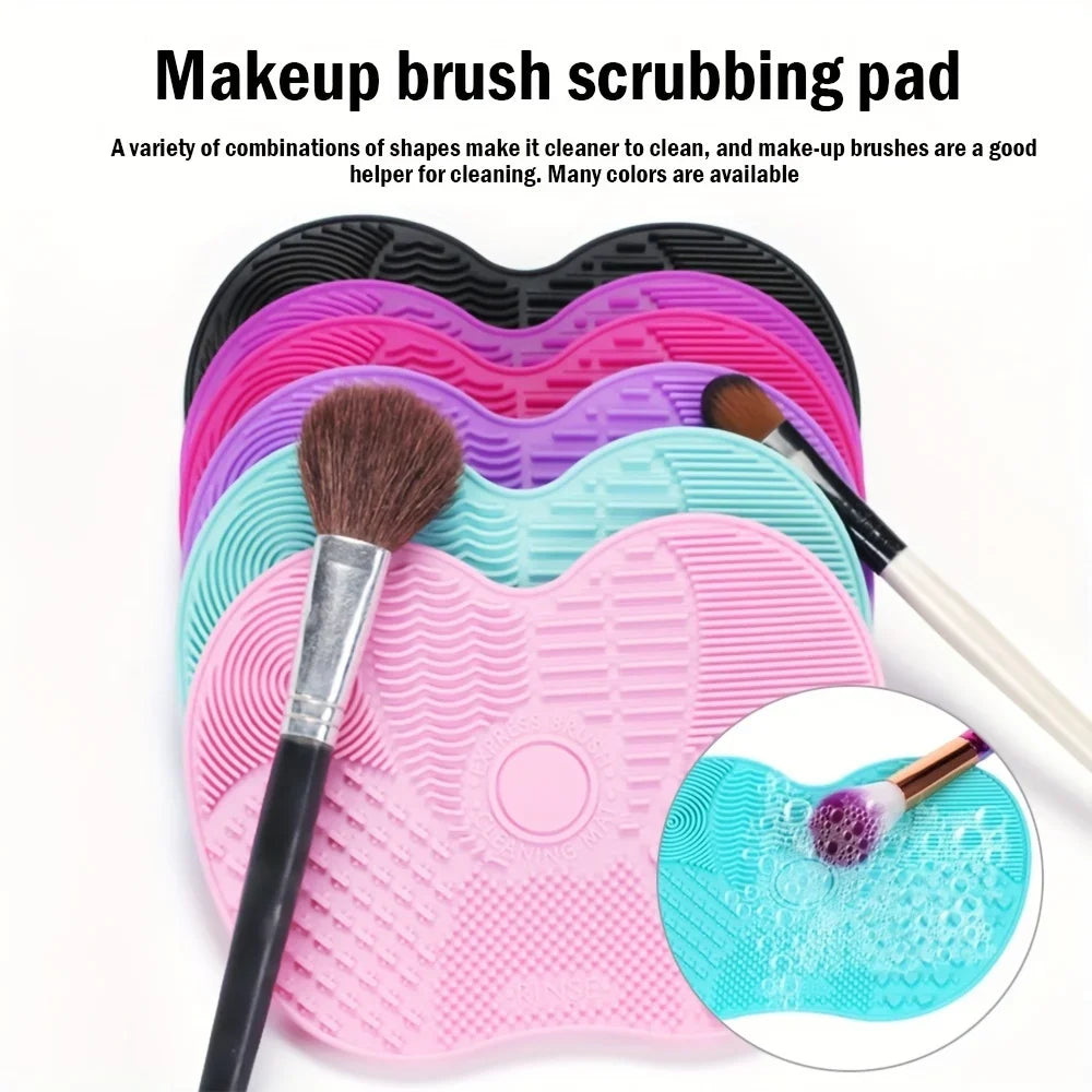 1Pc Cosmetic Tool Cleaning Makeup Brush Cleaner Pad With Suction Silicone Apple-Shaped Cup For Effective Quake