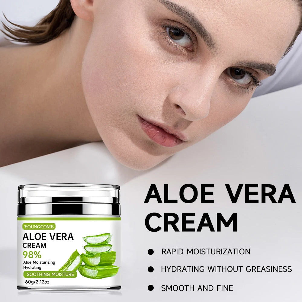 98% Pure Aloe Gel-Instant cooling and deep nourishing moisturizer for men and women-Strengthens skin barrier,Suitable for All Quake