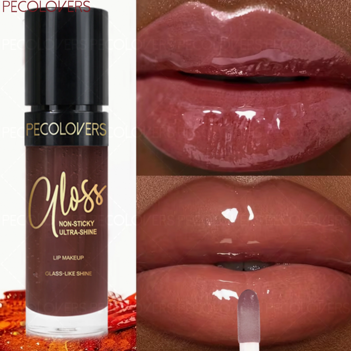Shiny Plump Lip Glaze, Tinted Lip Gloss Pink Berry Nude, Non-Smudge Plump Lips Natural Brightening, Hydrating Lip Gloss Quake