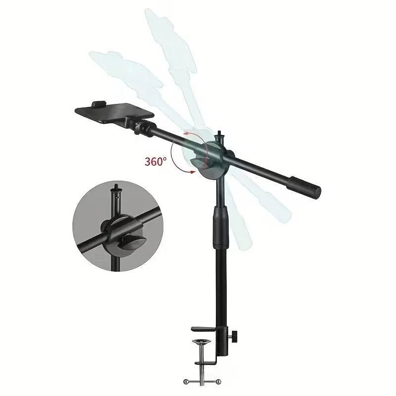 Rotatable Adjustable Phone Stand & Arm Stand Table Overhead Tripe Stand for Mobile Cellphone Filming Photography Articulated Arm Quake