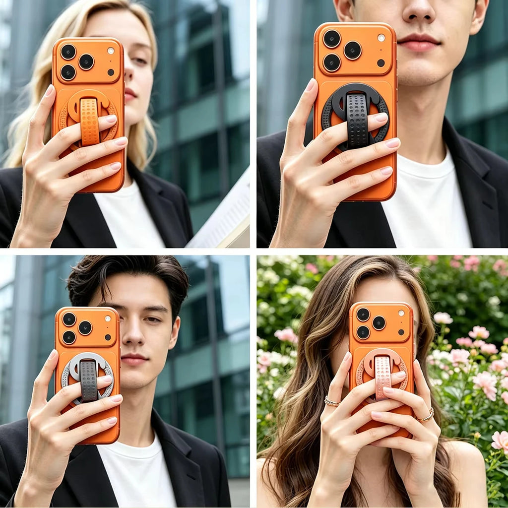 Magnetic Ring iPhone Holder For MagSafe Grip Simplicity Rotation for Phone Foldable Bracket Quake