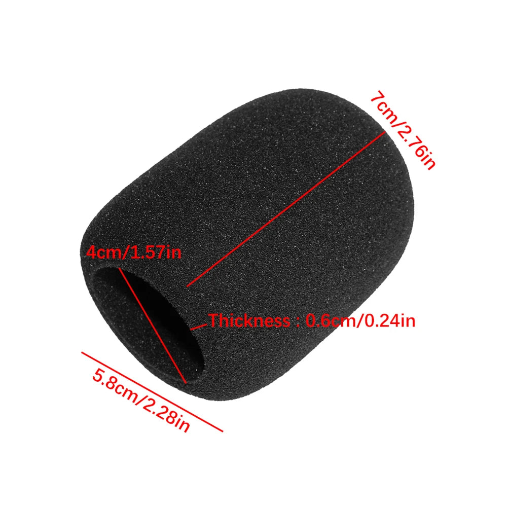 6pcs Microphone Cover High Density Mic Windscreen Sponge Foam For Most Standard Microphones Quake