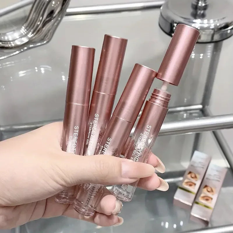 3DStereo Shaping Brow Gel, Long-Lasting Waterproof, Quick Drying, Natural-Looking Brow Shaping Gel with Brush Applicator Gel Mak Quake