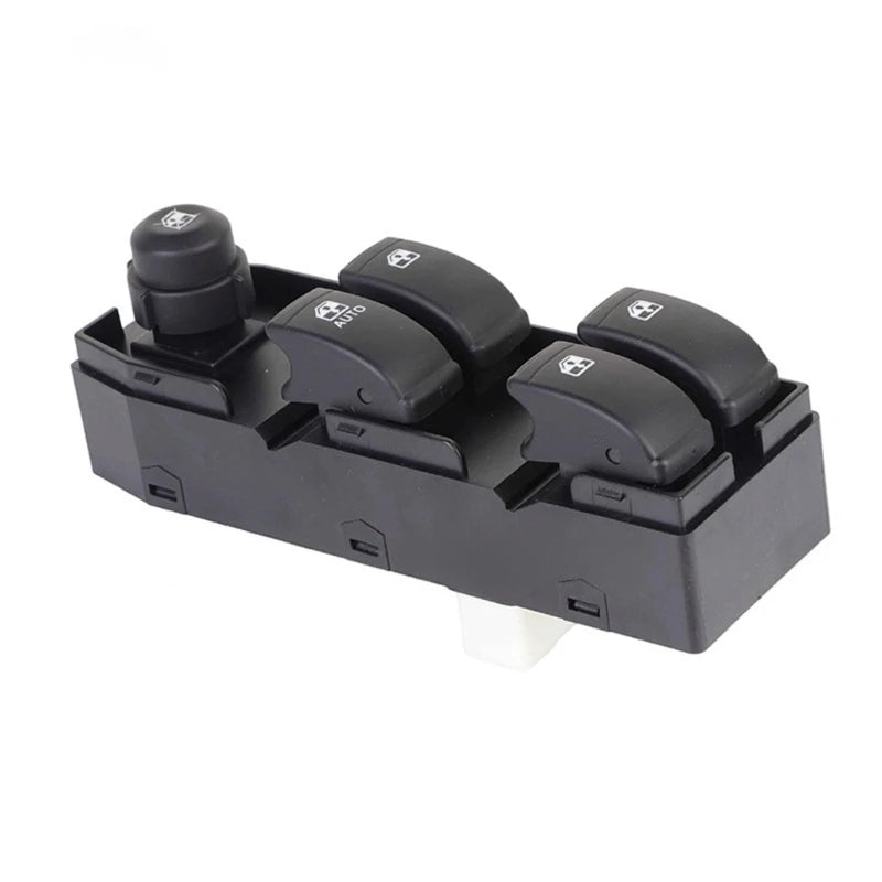 Door Window Control Assembly 12V Replacement Panel with 96552814 Reference, 4 Button Layout and Mirror Knob H8WE Quake black CN