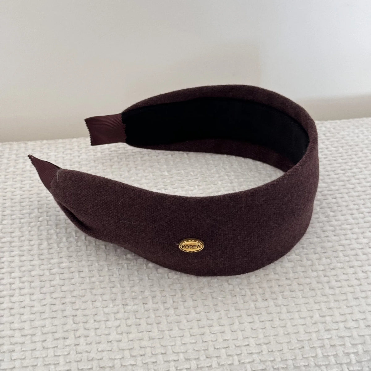 Woolen Fabric Wide Edge Headband Gold Label Headband Women Ladies Girls Daily Party Headwear Fashion Versatile Female Hairbands Quake skgd