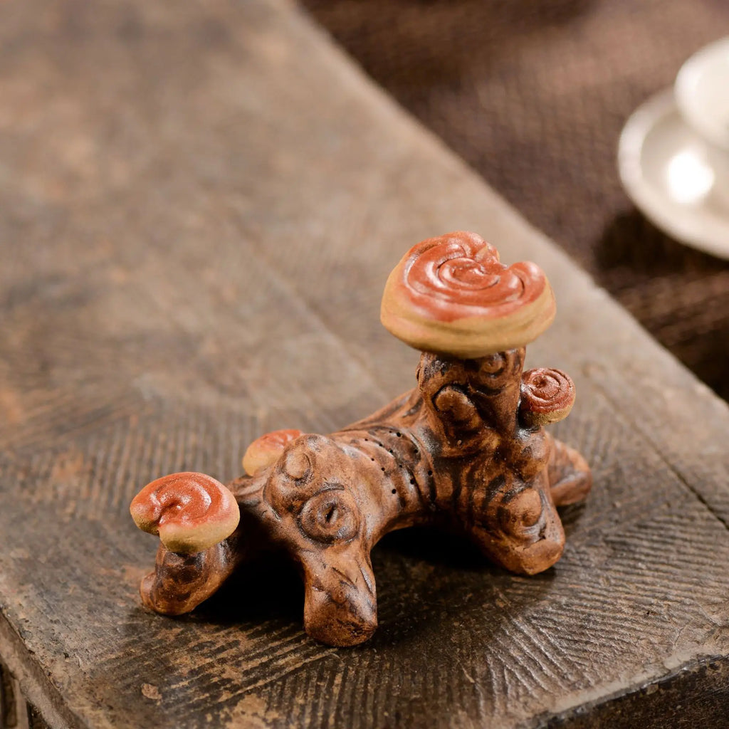 Yixing Zisha Tea Pet Lingzhi Lid Holder Pen Stand Teapot Lid Placement Bionic Handmade Sculpture Ornament Tea Set Can Be Quake 1