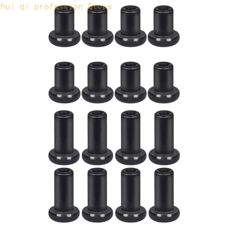 Door Hinge Nut Replacement 8 Piece Black Threaded Insert Hardware with Flanged Base for Vehicle Door Hinge Repair H8WE Quake