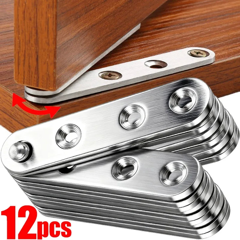 12/2PCS Stainless Steel Pivot Hinge Rotating Cabinet Door Invisible Hinge Upper and Lower Axis Hinges Furniture Hardware Tools Quake