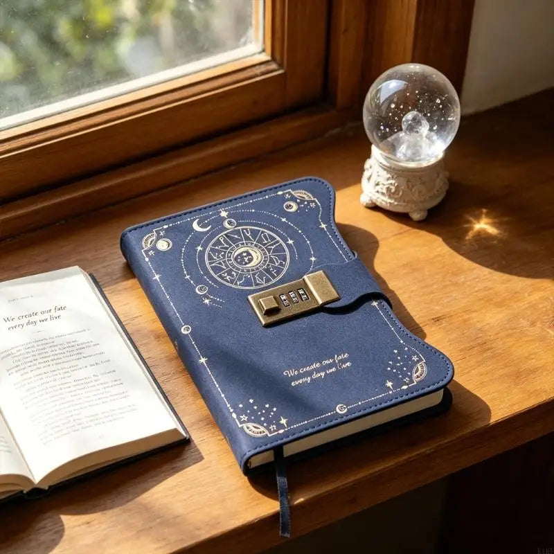Retro PU Leather Diary with Combination Lock 360 Pages Travel Journal Hardcover Notebook For Daily Writing Note Taking K1KF Quake