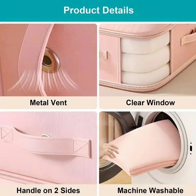 1PC Twill See Through Vacuum Storage Compression Bag Large Capacity for Quilt Down Jacket Clothes Wardrobe Organization Quake