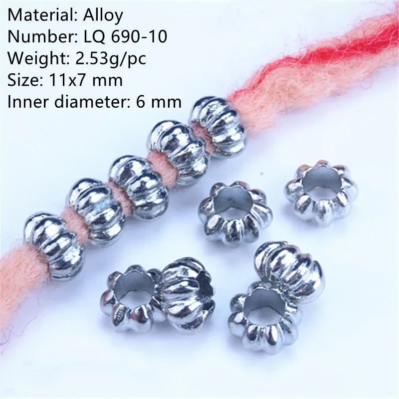 5pcs Hair Dreadlock Jewelry Hair Little Braids Decoration Beaded Bead Wig Headdress Hair Accessories Styling Tool Braiders Stuff Quake LQ690-10
