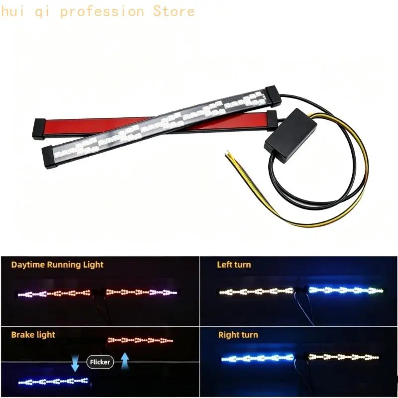 Motorcycle Tail Light Installation Set with Two LED Rear Bars Flexible Strips H8WE Quake
