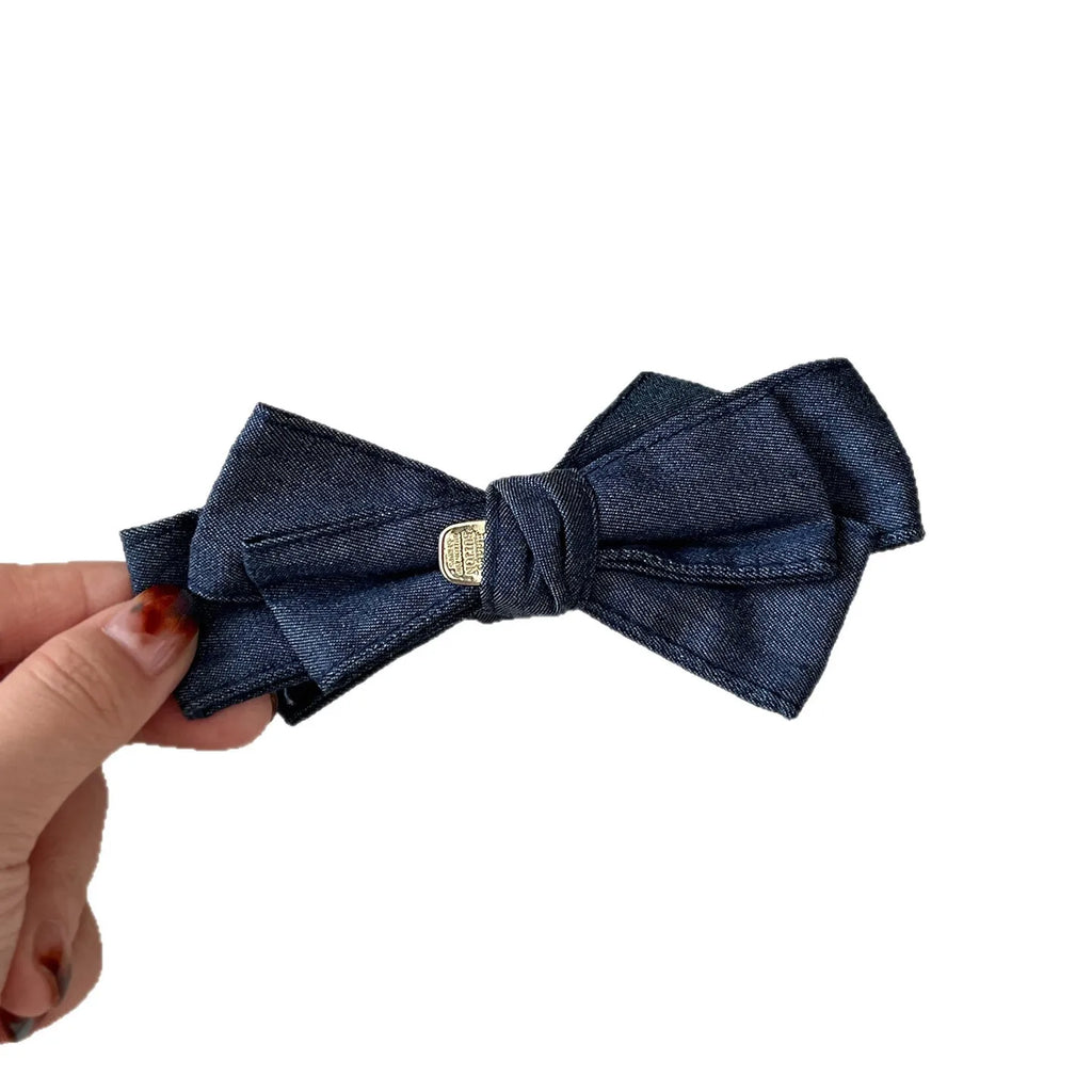 Retro Leopard Print Bow Banana Clip Women Girls Back Head Ponytail Clip Korean Fashion Autumn Winter Hair Styling Accessories Quake