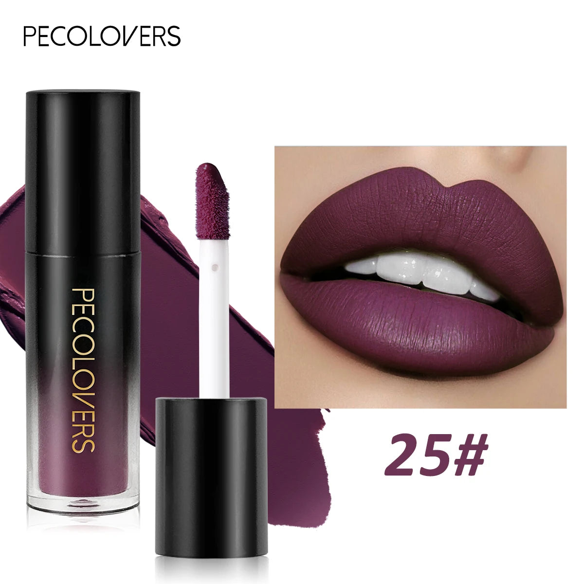 Multiple Colors Matte Velvet Lip Gloss, Waterproof Long-lasting Non-stick Cup,smooth Lipstick To Apply High Color Rendering Quake 25