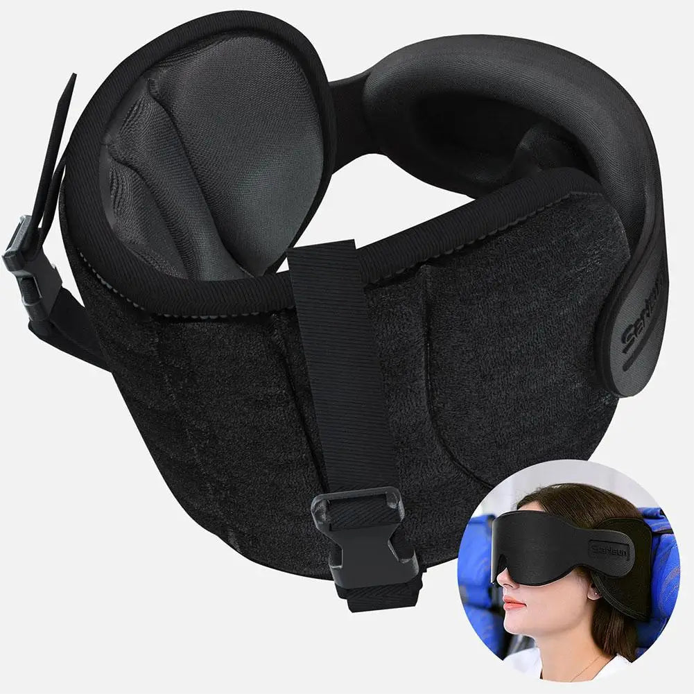 3D Contoured Travel Pillow 100% Blackout Zero Eye Pressure Sleeping Mask Soft Adjustable Travel Accessories Airplane Quake
