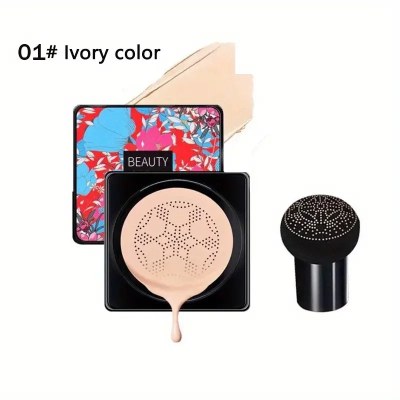 Mushroom Head Air Sponge BB Cream Foundation,Full Coverage, Long-lasting Moisturizing,Concealer Base Makeup,Natural Nude makeup Quake 01
