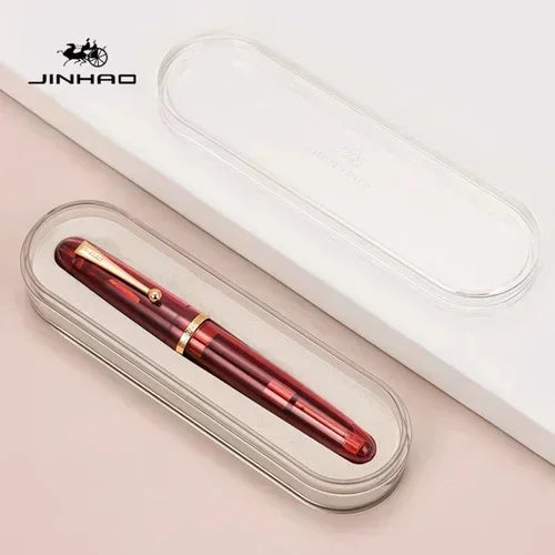 JinHao 9019 Dadao Fountain Pen Acrylic Transparent Spin Pen 40MM Nib Spin Elegante Signature Stationery Ink Pen Quake 9019-2 (NOT BOX) EF (Approx 0.38mm)