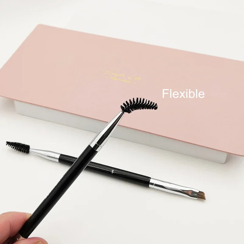 High Quality #20 Pro Double End Angled Precision Eyebrow Brush Mascara Eyelash Makeup Brush Cosmetic Tool Quake