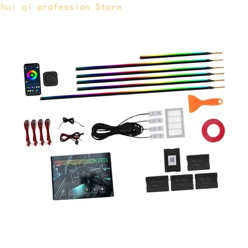 Car Interior Light with Phone and Button Control, 12V Cabin Lighting for Dashboard, Doors and Footwells Trim H8WE Quake