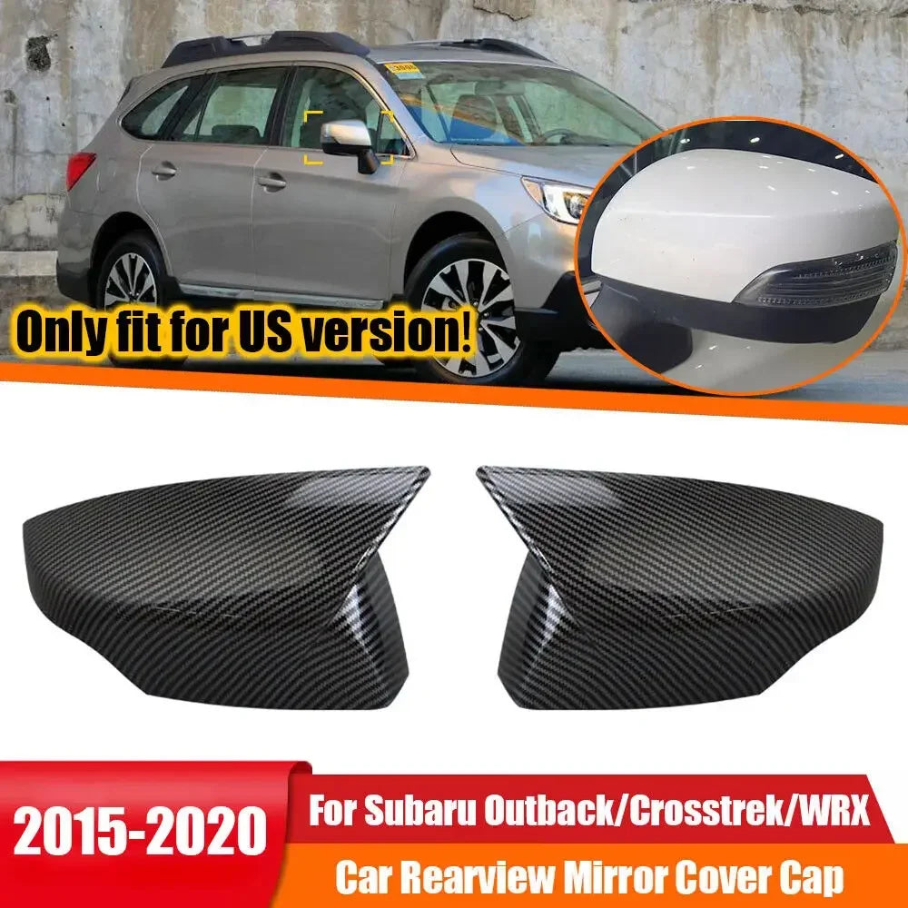 For US Subaru Outback Crosstrek WRX 2015-2017 Car Sticker Rearview Side Mirror Cover Wing Cap Exterior Door Rear View Case Trim Quake