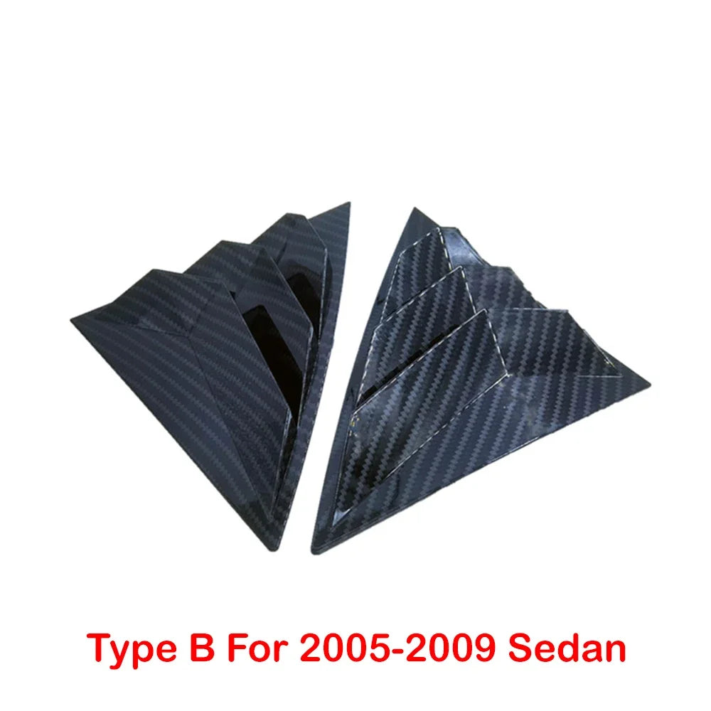 For Toyota Mark X Reiz 2005-2017 Car Rear Louver Window Side Shutter Cover Trim Sticker Vent Scoop ABS Carbon Fiber Accessories Quake For 2005 to 2009