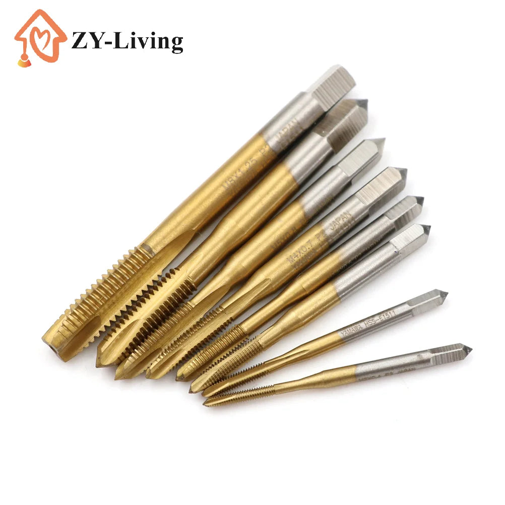 1Pcs M2/M2.5/M3/M3.5/M4/M5/M6/M8 HSS Metric Straight Flute Thread Screw Tap Plug Tap Quake