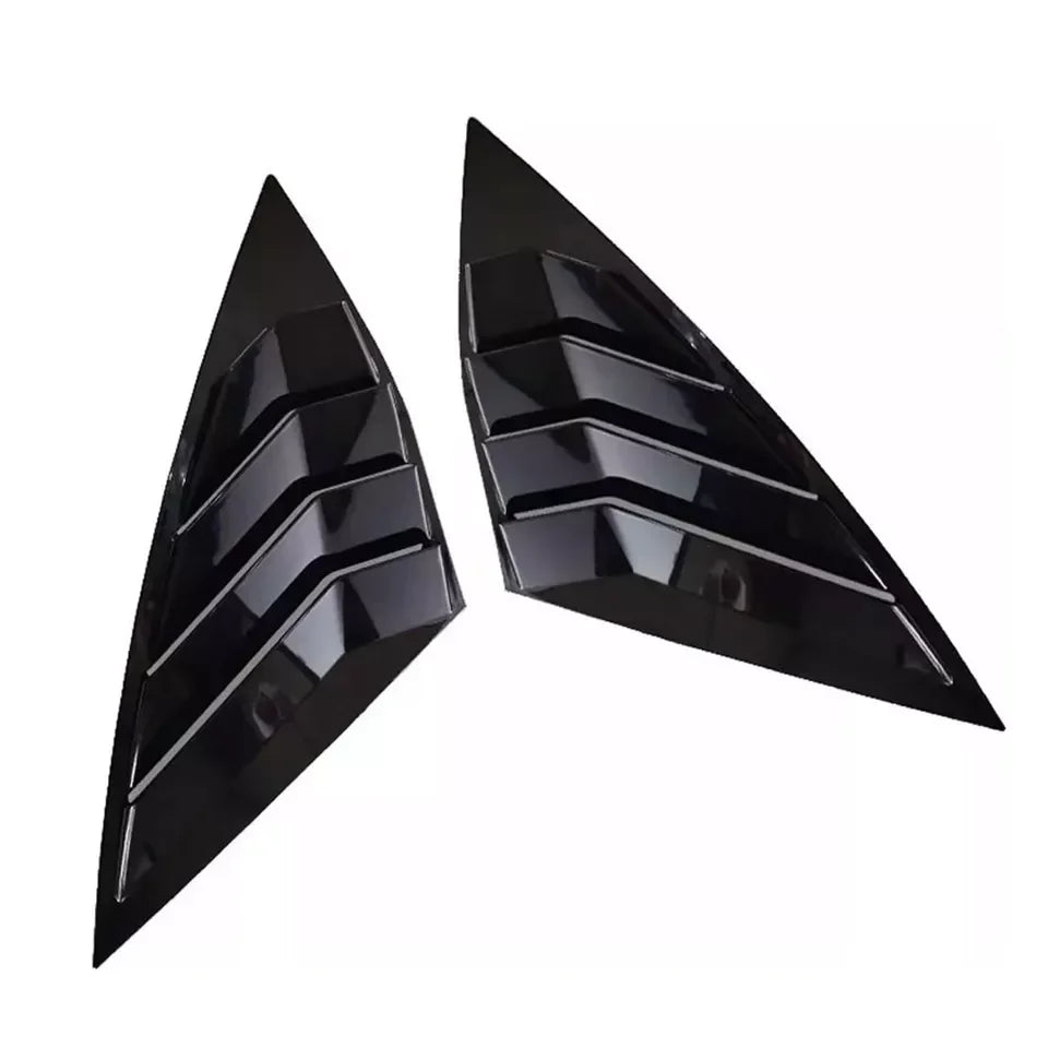 For Volkswagen Jetta MK7 2019-2023 Car Rear Louver Window Side Shutter Cover Trim Sticker Vent Scoop Carbon Fiber Accessories Quake Gloss Black
