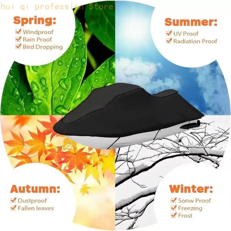 Universal Fit Watercraft Cover with Waterproof & Tear Resistant Fabric for Stand Up To Three Seater Watercraft H8WE Quake