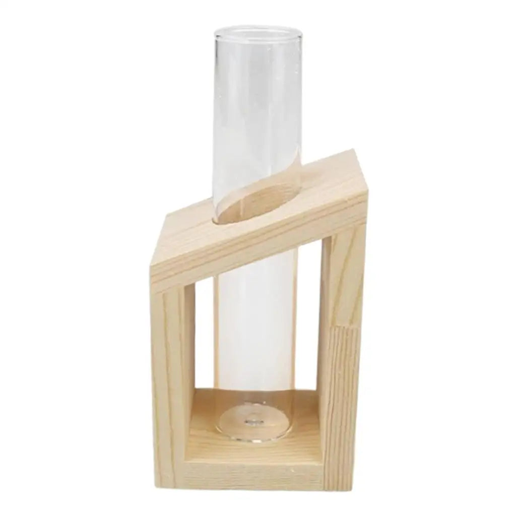 Plant Terrarium with Wooden Stand, Air Planter Bulb Glass Vase, Metal Swivel Quake