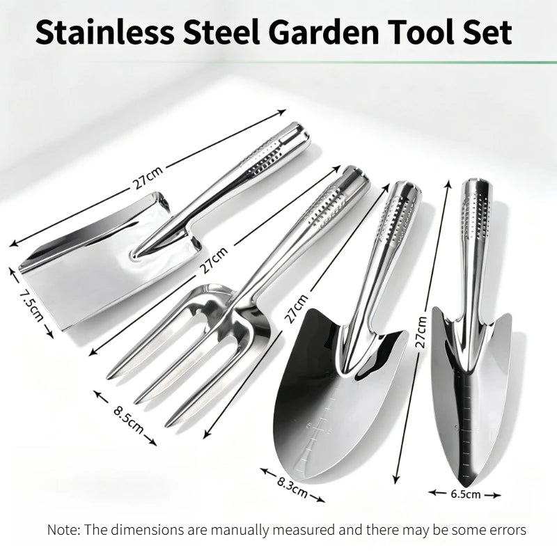 1PC Plastic Handle Gardening Hand Tools Stainless Steel Scale Shovel Rake Fork for Home Garden Flower Potting Weeding Quake