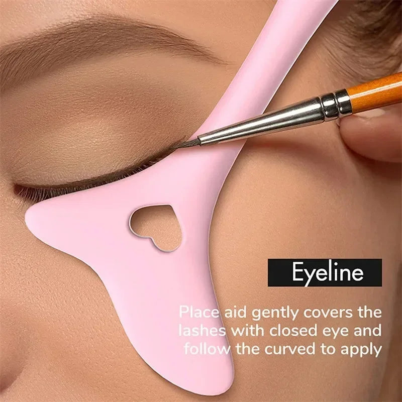 Vvocci Reusable Silicone Eyeliner Stencil Tool - Multi-Functional Wing Guide & Lipstick Aid for Precise Makeup Application Quake