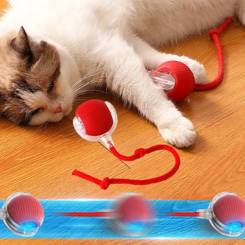 Cat Toy Ball Self Hi Ball Teasing Cat Rolling Ball Hair Pet Relieve Boredom Plush Teasing Cat Ball Cat Toys Pet Quake