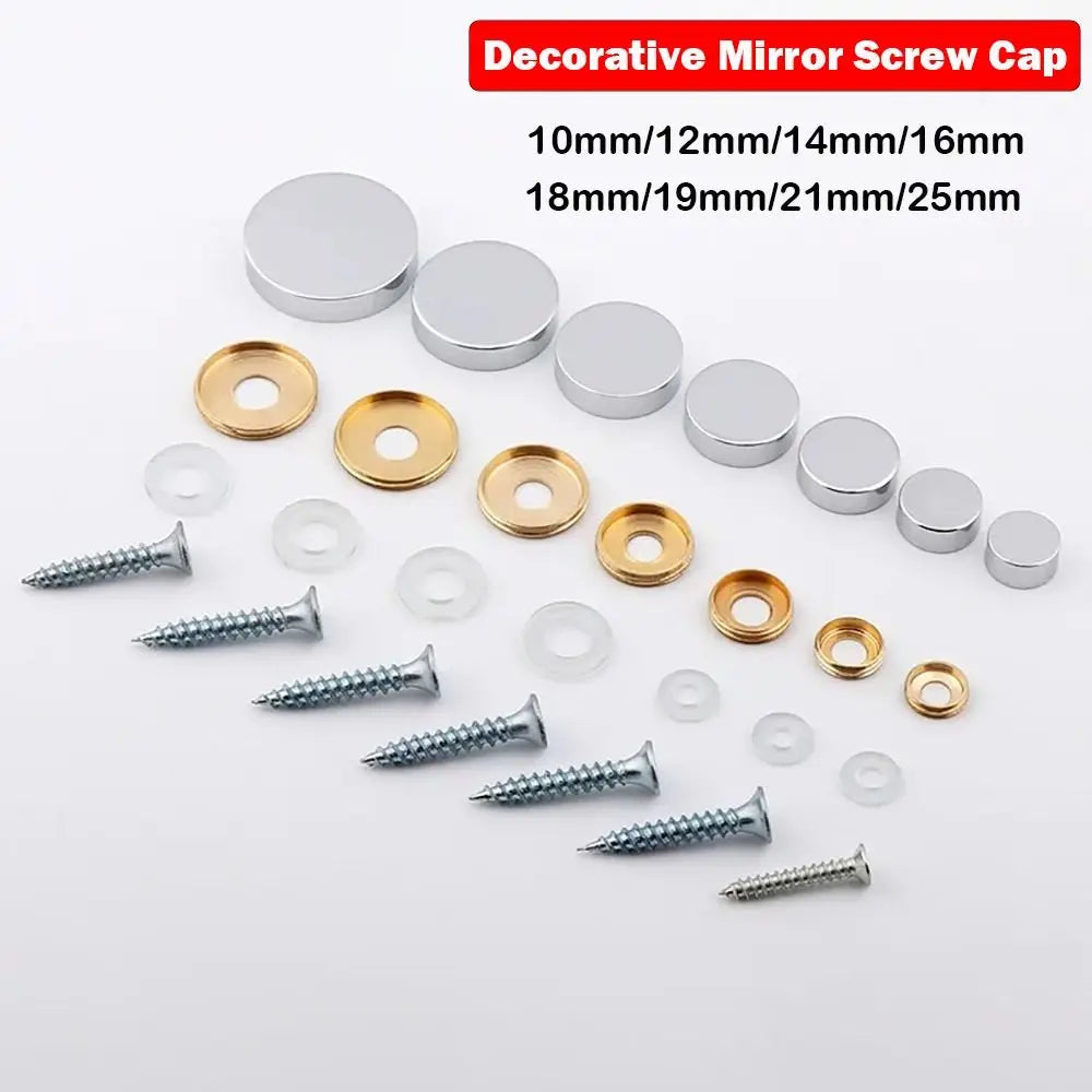 Home Improvement Copper Screws Decorative Cap Silver Multiple Sizes Decoration Screw Covers Mirror Fixing Nails Mirror Quake